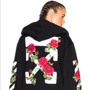 Off-White Roses Printed Hoodie